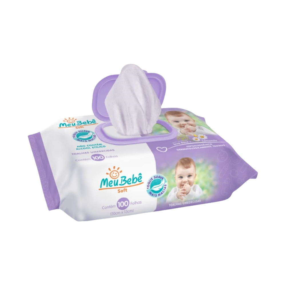 Toalha Umedecida Meu Bebê Soft c/ 100