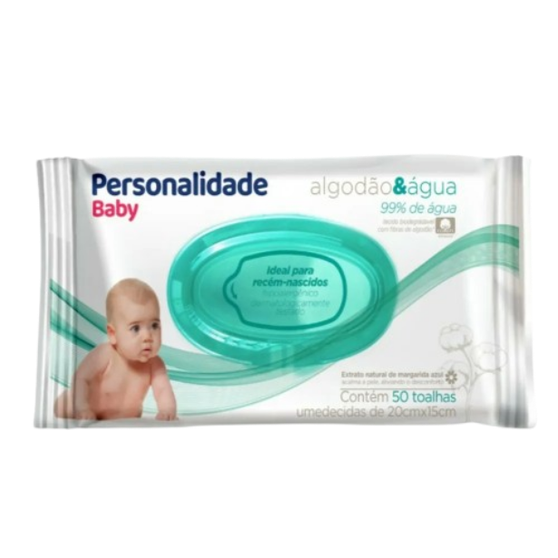 Toalha Umedecida Personalidade Baby c/ 50
