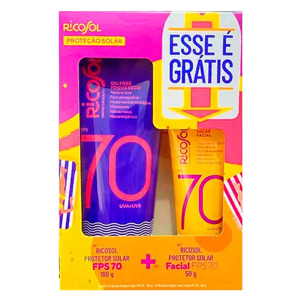 Kit Protetor Solar Ricosol FPS70 Corporal + Facial