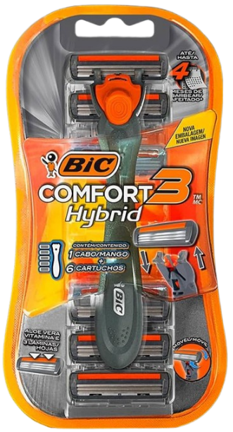 Aparelho Bic Comfort 3 Hybrid + 6 Cartuchos