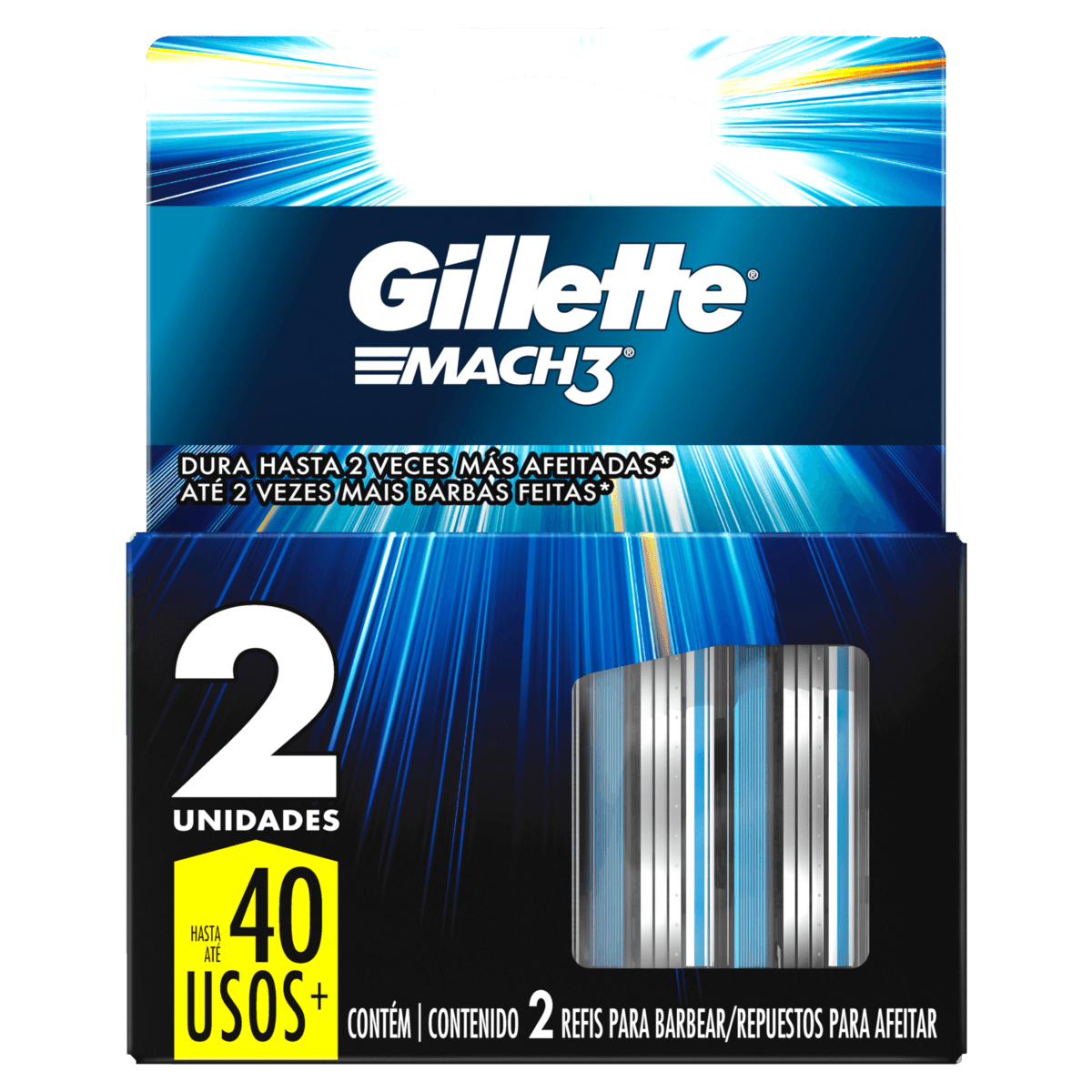 Carga Gillette Mach 3 c/ 2 Unidades