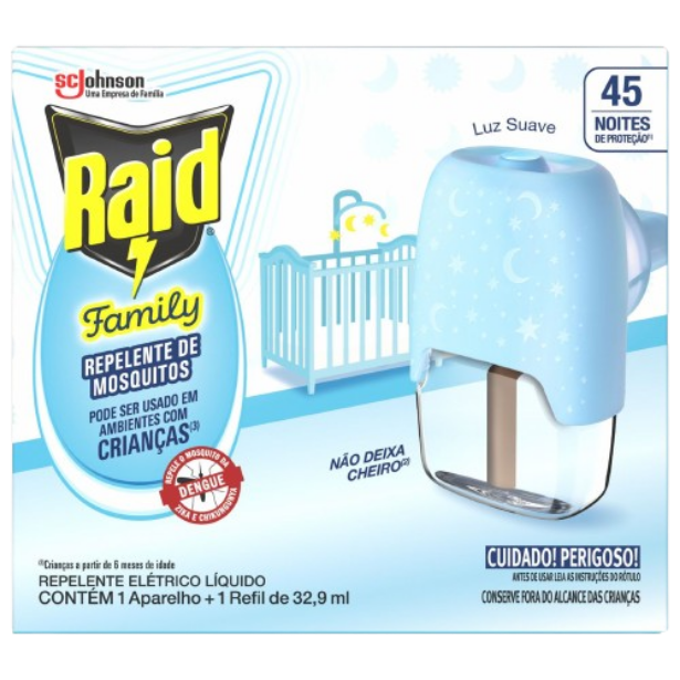 Aparelho Repelente Raid Family + 1 Refil 33ml