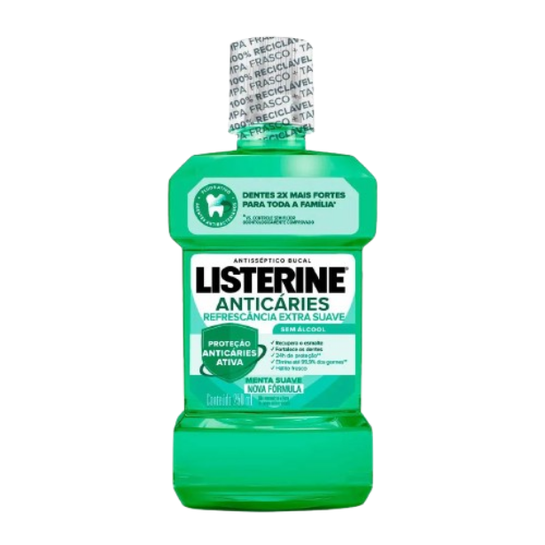 Enxaguante Bucal Anticáries Listerine Sem Álcool - Menta Suave 250ml