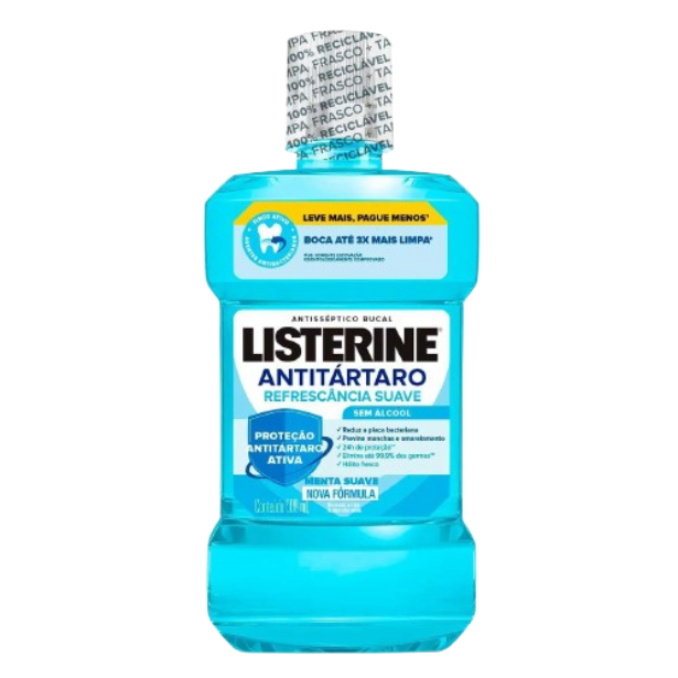 Enxaguante Bucal Antitártaro Listerine Sem Álcool - Menta Suave 500ml