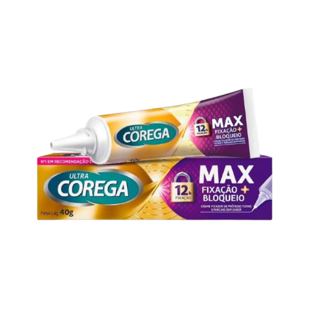 Creme Fixador Ultra Corega MAX - Fixação + Bloqueio 40g