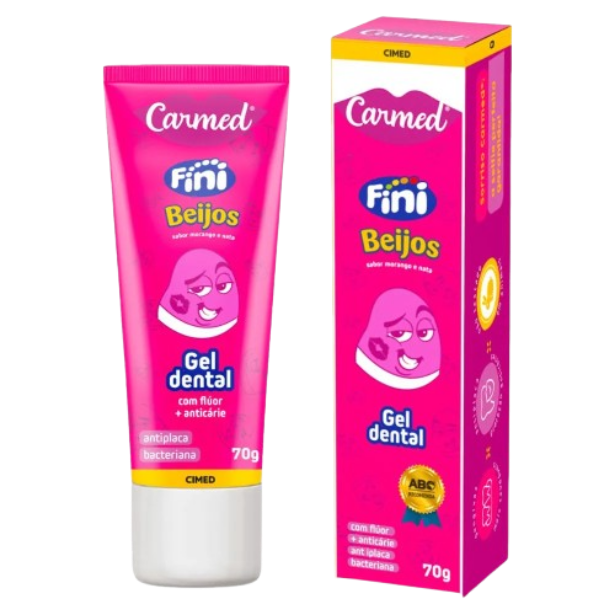 Gel Dental Carmed Fini Com Flúor Anticáries - Beijos 70g