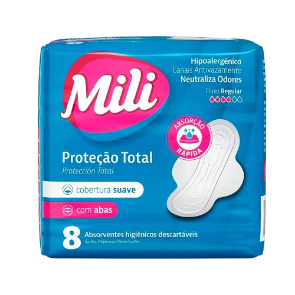 Absorvente Mili Proteção Total - Suave c/ Abas 8 Unid.