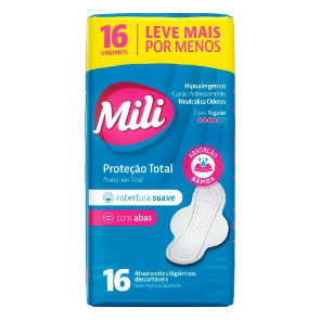 Absorvente Mili Proteção Total - Suave c/ Abas 16 Unid.