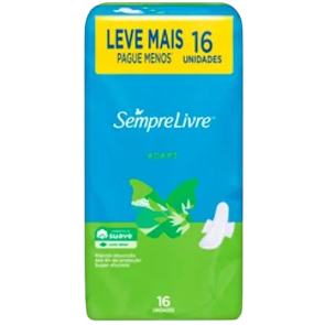 Absorvente Sempre Livre Adapt - Suave c/ Abas 16 Unid.