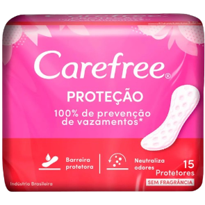 Absorvente Carefree - Proteção s/ Fragrância 15 Unid.