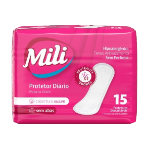 Absorvente Mili Diário - Suave s/ Abas 15 Unid.