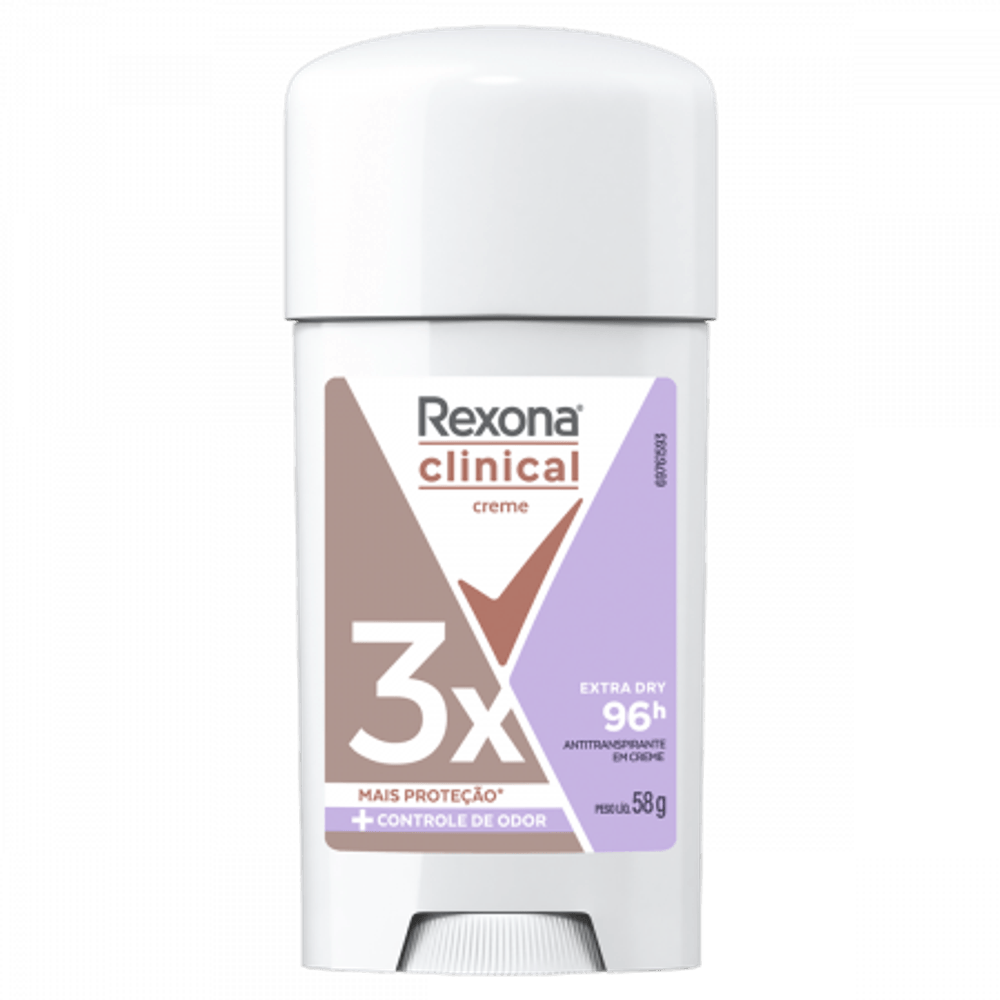 Desodorante em Creme Rexona Clinical - Extra Dry 58g