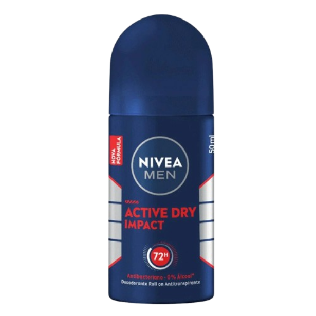 Desodorante Roll On Nivea Masculino - Active Dry Impact 50ml