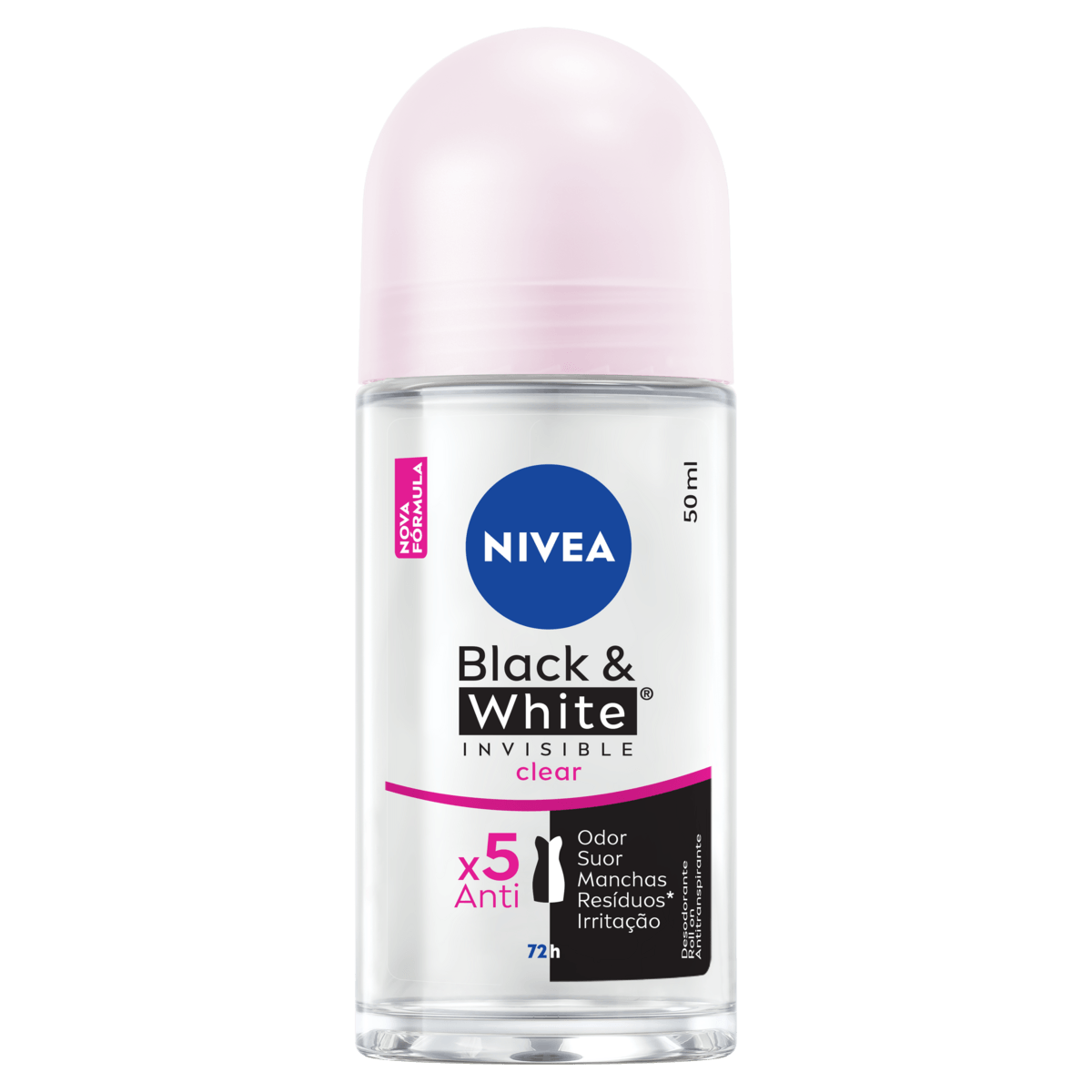 Desodorante Roll On Nivea - Black & White Clear 50ml