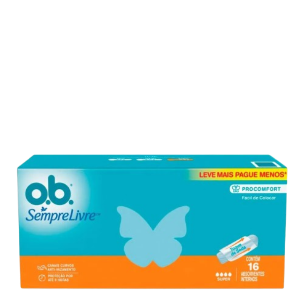 Absorvente Interno O.B. Sempre Livre - Super 16 unid.