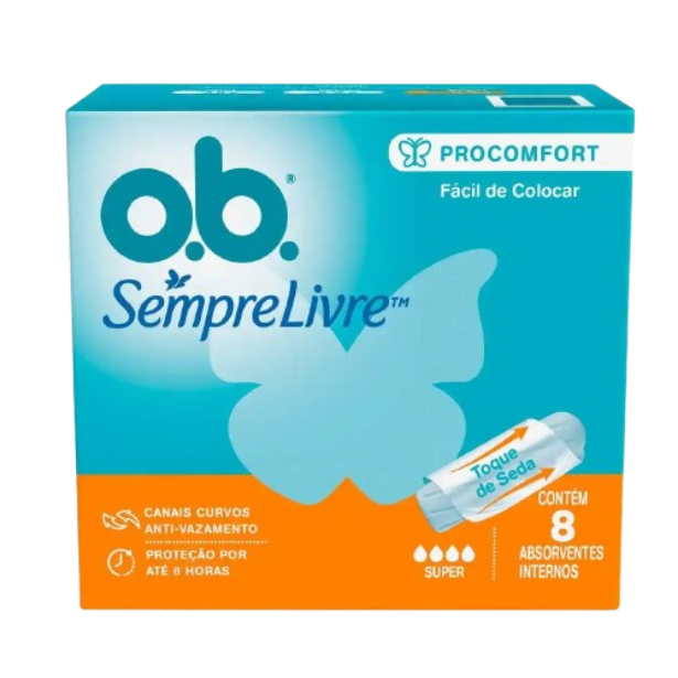 Absorvente Interno O.B. Sempre Livre - Super 8 unid.