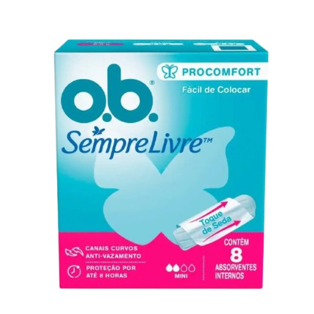 Absorvente Interno O.B. Sempre Livre - Mini 8 unid.