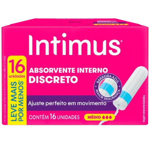 Absorvente Interno Intimus - Médio 16 unid.
