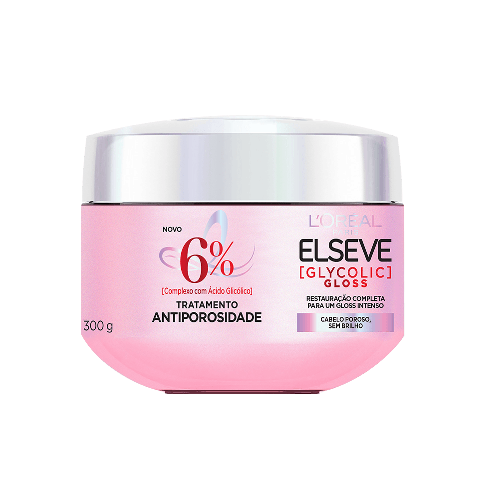 Creme Elseve Glycolic Gloss Tratamento Antiporosidade - Cabelos Porosos Sem Brilho 300g