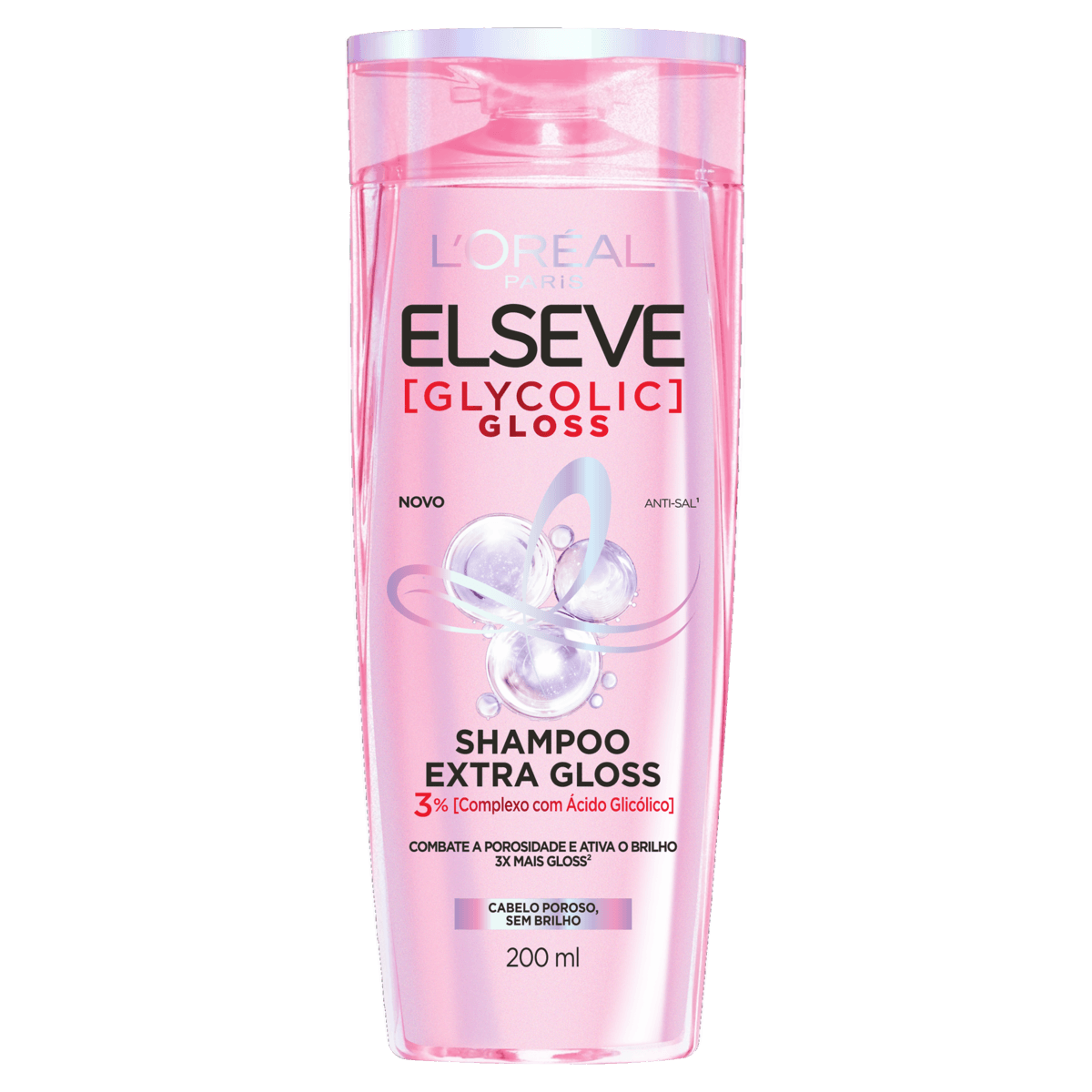 Shampoo Elseve Glycolic Extra Gloss - Cabelos Porosos Sem Brilho 200ml