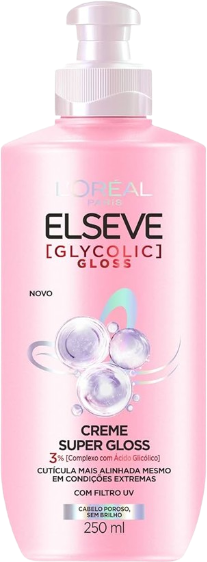 Creme Para Pentear Elseve Glycolic Super Gloss - Cabelos Porosos Sem Brilho 250ml
