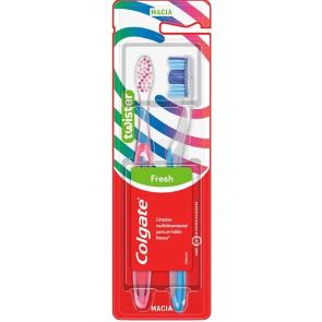 Kit Escova Dental Colgate - Fresh Macia 2 Unid. Cores Diversas