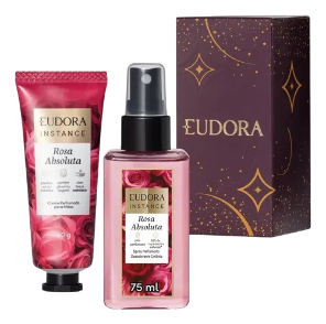 Kit Eudora Rosa Absoluta - 1 Instance Spray Côlonia 75ml + 1 Creme de Mãos 30g