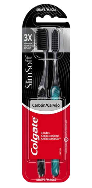 Kit Escova Dental Colgate - Carvão Macia 2 Unid. Cores Diversas
