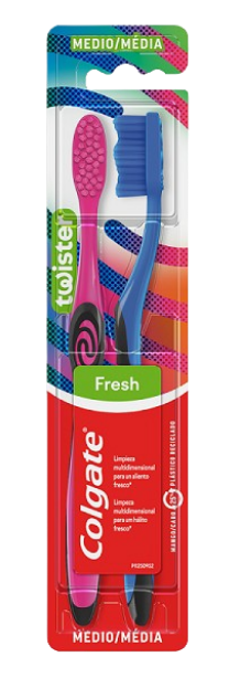 Kit Escova Dental Colgate - Fresh Média 2 Unid. Cores Diversas