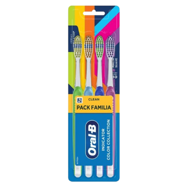Kit Escova Dental Oral-B - Clean Macia 4 Unid. Cores Diversas
