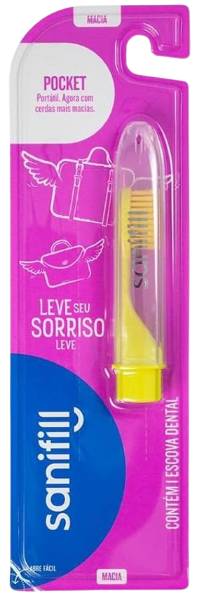Escova Dental Sanifill Pocket - Macia 1 Unid. Cores Diversas
