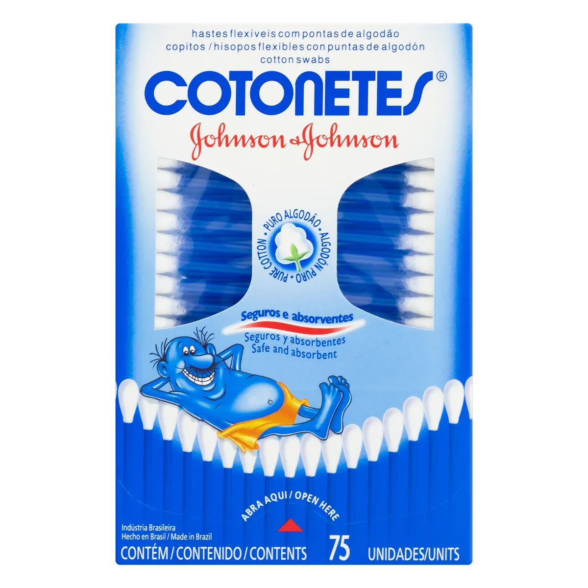 Hastes Flexíveis com Ponta de Algodão Cotonetes c/75 Unid.