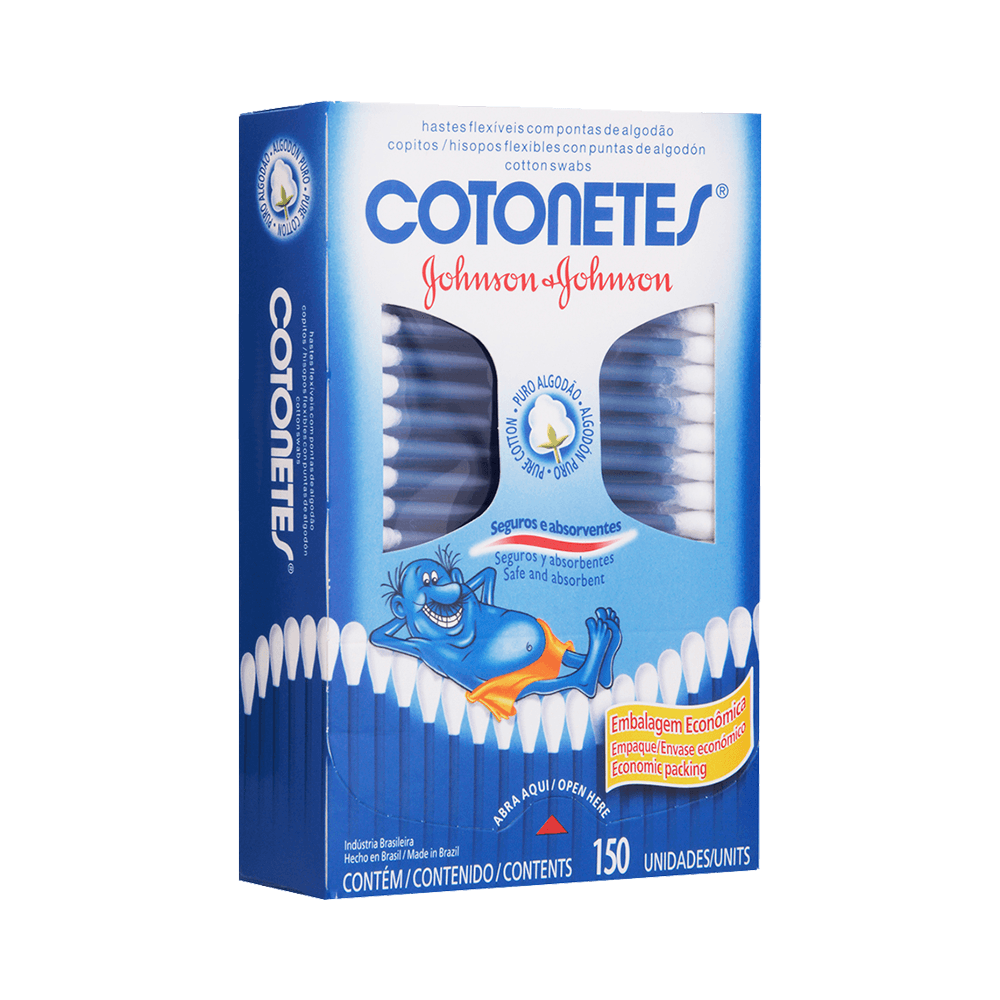 Hastes Flexíveis com Ponta de Algodão Cotonetes c/150 Unid.