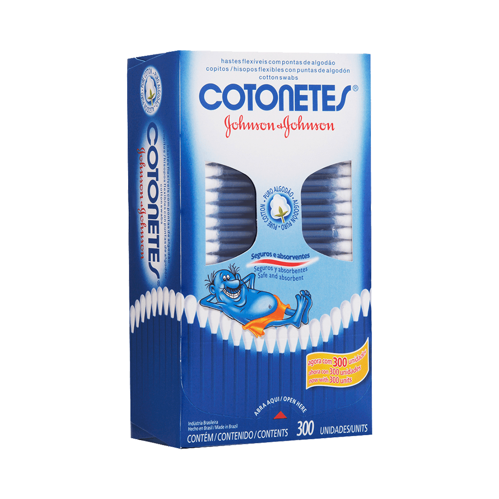 Hastes Flexíveis com Ponta de Algodão Cotonetes c/300 Unid.