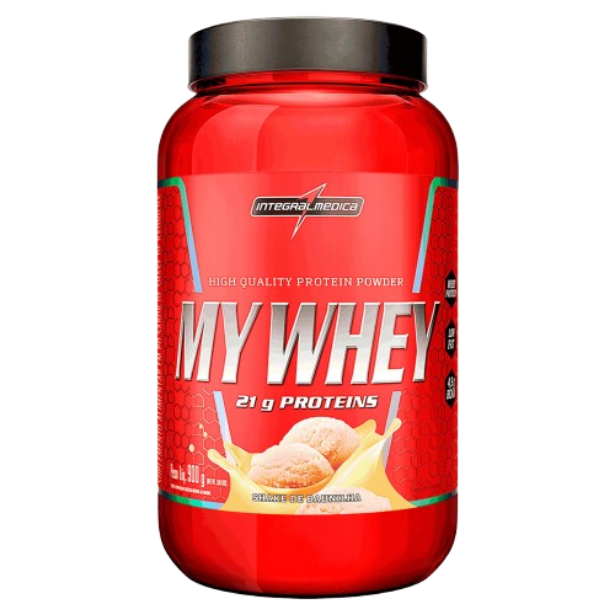 Whey Concentrado My Whey Integral Medica - Shake de Baunilha 21g de Proteína 900g