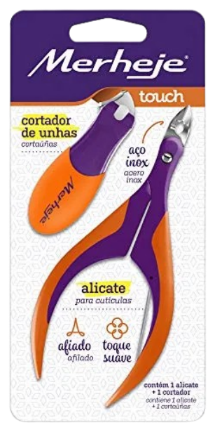 Kit Alicate para Cutículas + Cortador de Unhas Merheje Touch Super