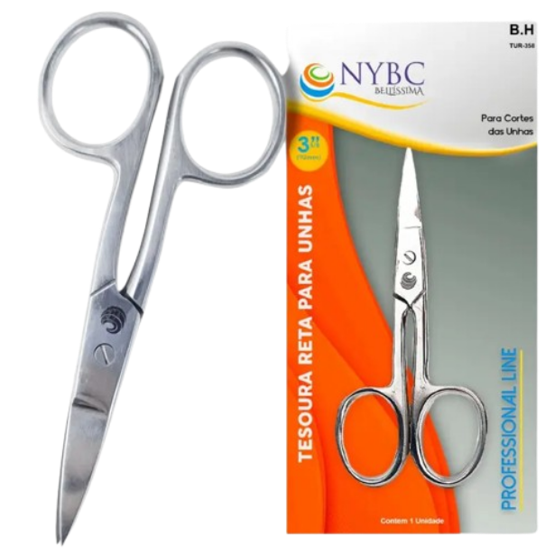 Tesoura Reta para Unhas NYBC