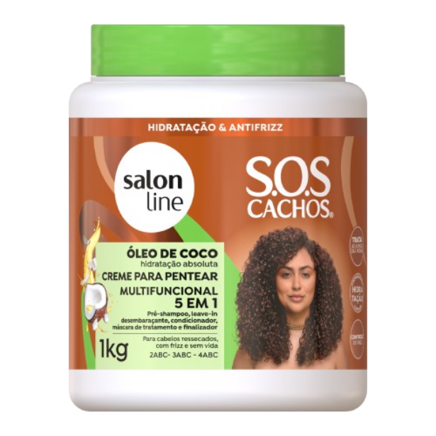 Creme para Pentear Multifuncional Salon Line Óleo de Coco 1kg